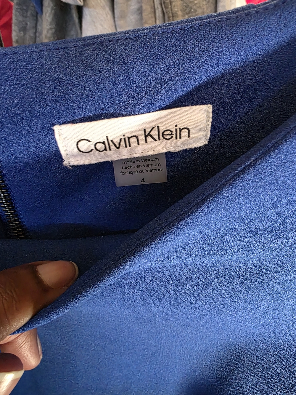 Calvin Klein Cobalt Blue Ruffled Bell-Sleeve Sheath Dress - Picture 3 of 3